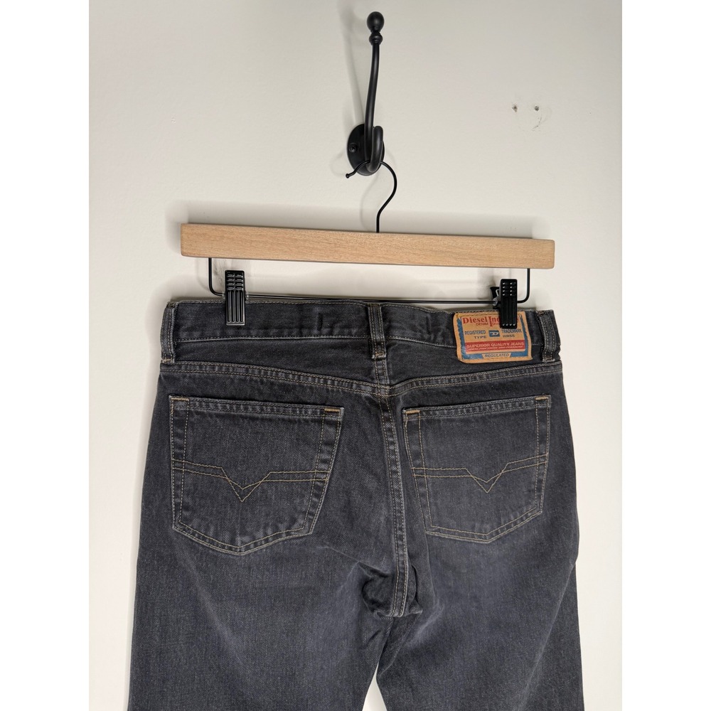 Diesel Jeans Mens 27x32 Faded Black Straight Leg Made in Italy Designer - Picture 9 of 10